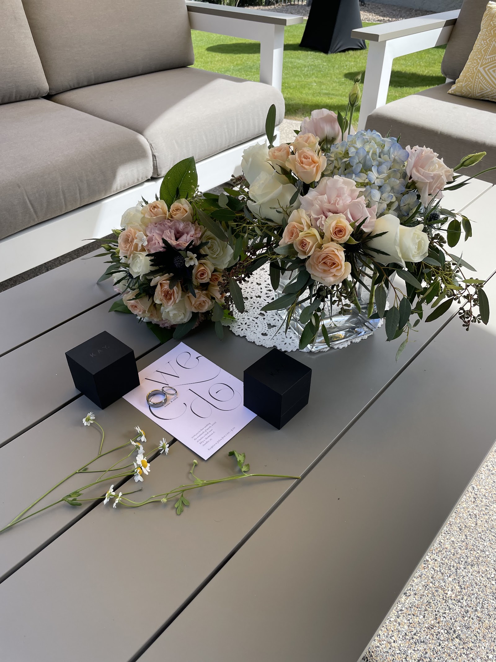 A close detail of petals from a Le Bouquet arrangement