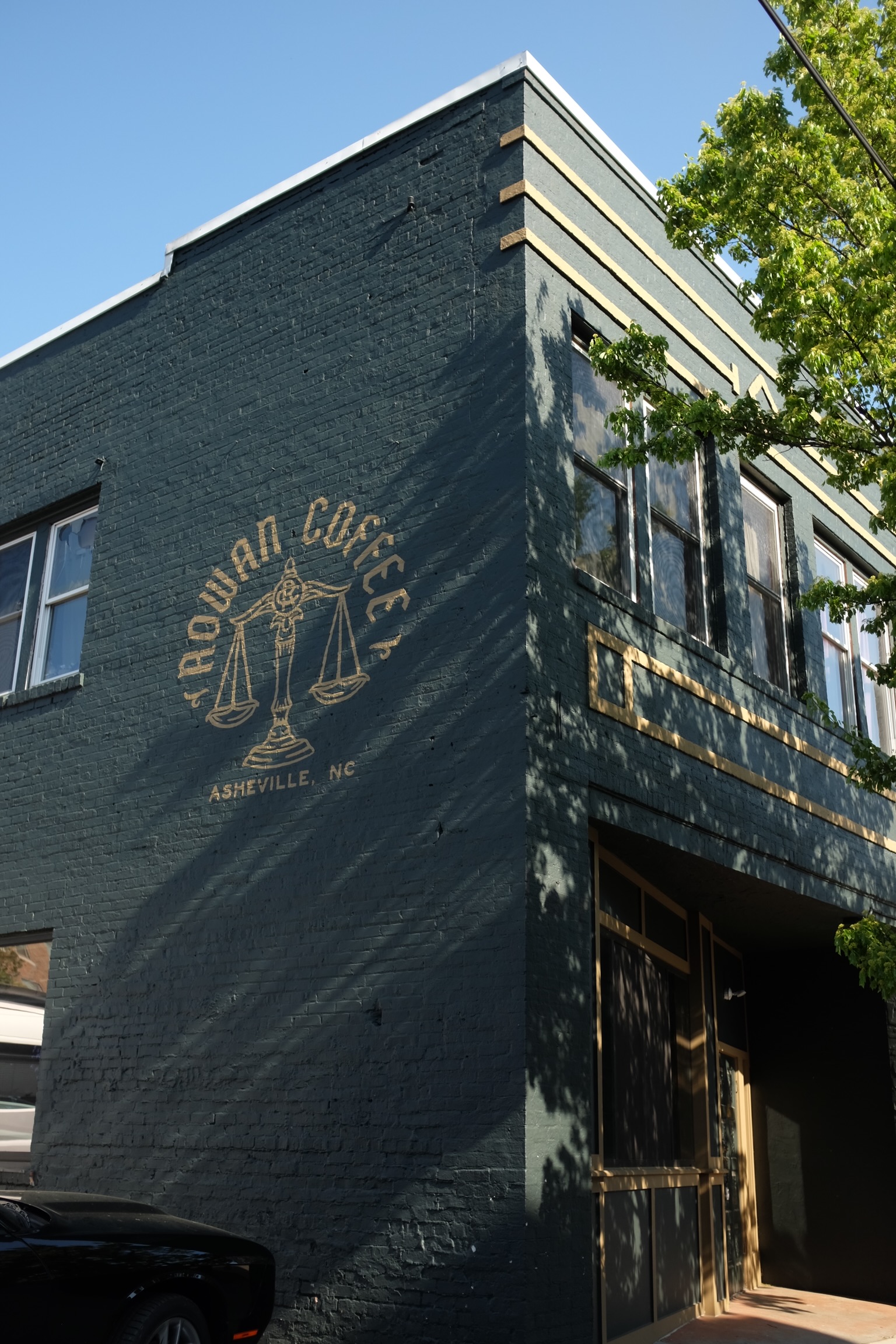 Interior seating at Rowan Coffee in Asheville